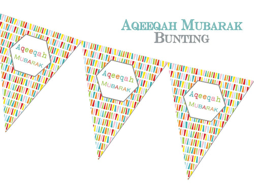 Bunting - Aqeeqah Mubarak | Happy Birthday Bunting