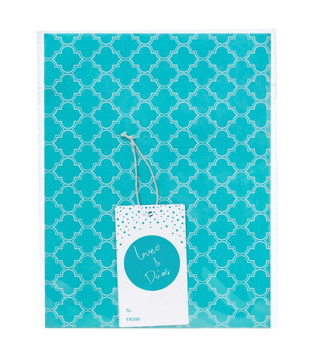 Love & Du'as Gift Wrap and Tag - Aqua | Gift Wrapping