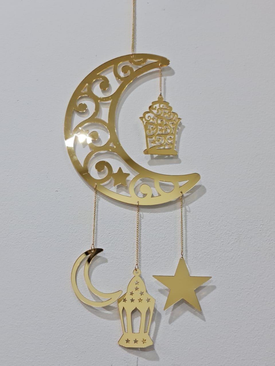 Acrylic Ramadan Crescent Moon Hanging | Hanging Crescent Moon