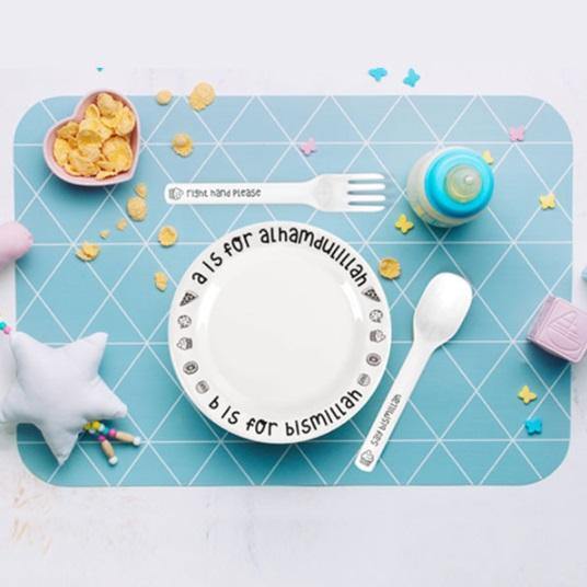 A Is For Alhamdulillah – 3pc Melamine Plate Set | Plate Set